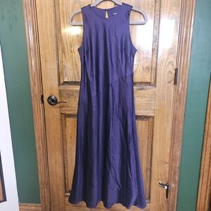 Express Purple Sleeveless A-Line Midi Dress